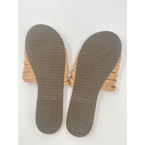 Tkees Slides Leather Sandals Avery Pout Nude Tan Strappy Women’s Size 7 US 38 EU - Picture 7 of 9